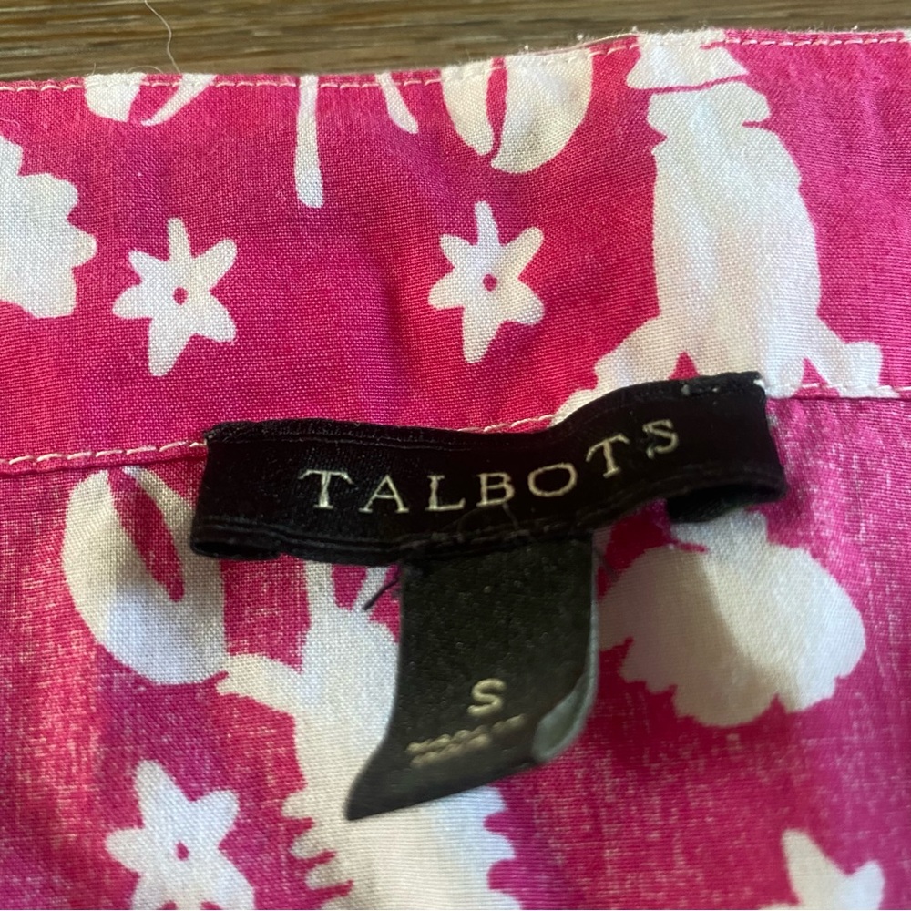 Talbots Tunic Top Shirt Lobster Print Pink Blue Womens Size Small Popover - Picture 5 of 10